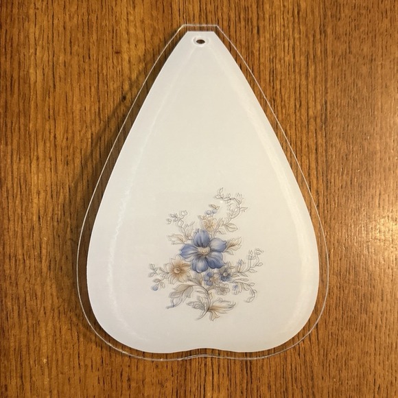 GLASS SHADE Panel ONLY  For Vintage Touch‎ Lamp, 3 Way Brass 6-Panel - Floral - Picture 2 of 10